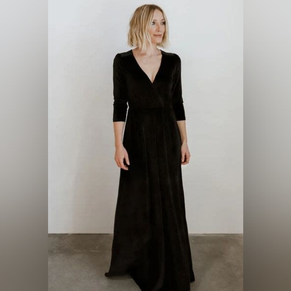 Baltic Born Sofia Black Velvet Maxi Dress